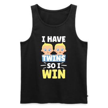 Ich Habe Zwillinge Also Gewinne Ich Zwilling - Männer Premium Bio Tank Top - Schwarz - Vorne - AI Model Male 178 light (178cm)