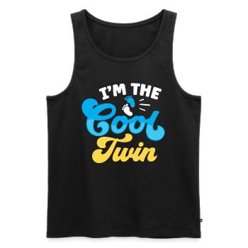I'm the cool twin humor twins funny - Men's Premium Organic Tank Top - black - Front - AI Model Male 178 light (178cm)