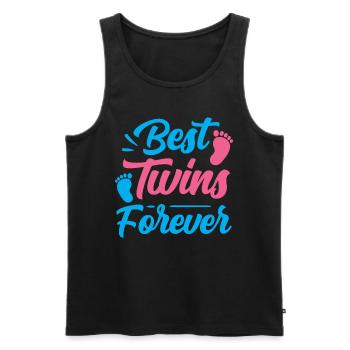 Best Twins Forever Funny Humor Gemini - Men's Premium Organic Tank Top - black - Front - Michal (187cm)