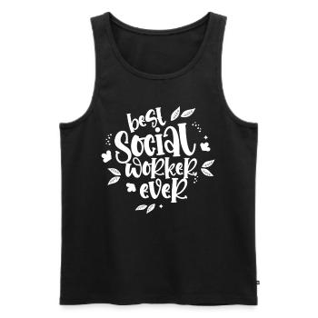 Meilleur travailleur social de tous les temps en travail social - Débardeur bio Premium Homme - noir - Devant - Michal (187cm)