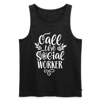 Call the Social Worker Profession Social Worker - Men's Premium Organic Tank Top - black - Front - Michal (187cm)