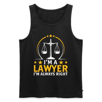 I am a lawyer and I am always right lawyer - Men's Premium Organic Tank Top - black - Front - Michal (187cm)