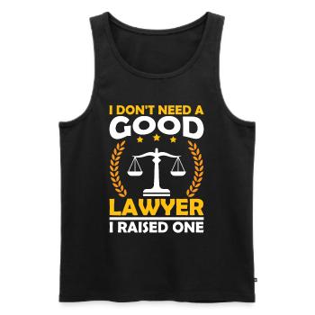 Don't need a good lawyer, raised one - Men's Premium Organic Tank Top - black - Front - AI Model Male 178 light (178cm)