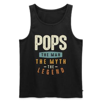 Pops The Man The Myth The Legend - fDad & Grandpa - Men's Premium Organic Tank Top - black - Front - Michal (187cm)