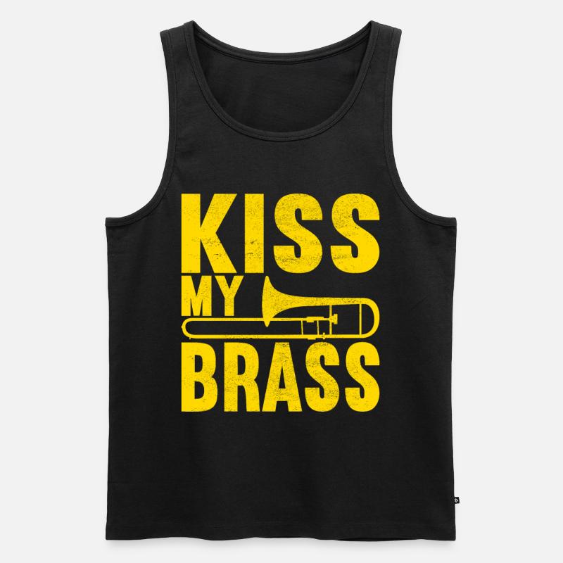 Posaune Trombone - Männer Premium Bio Tank Top - Schwarz