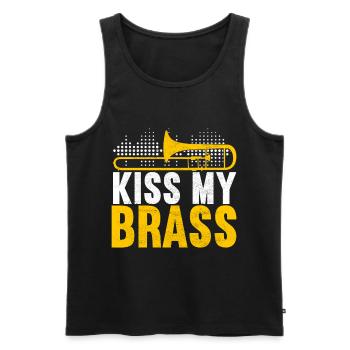 Posaune Trombone - Débardeur bio Premium Homme - noir - Devant - AI Model Male 178 light (178cm)