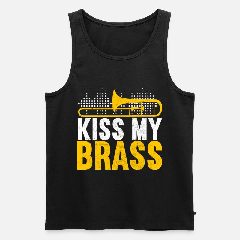 Posaune Trombone - Männer Premium Bio Tank Top - Schwarz