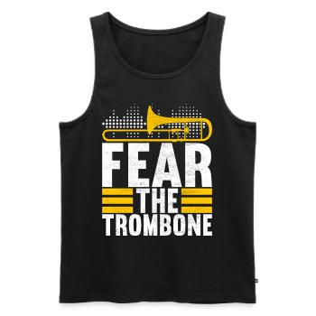 Posaune Trombone - Débardeur bio Premium Homme - noir - Devant - AI Model Male 178 light (178cm)