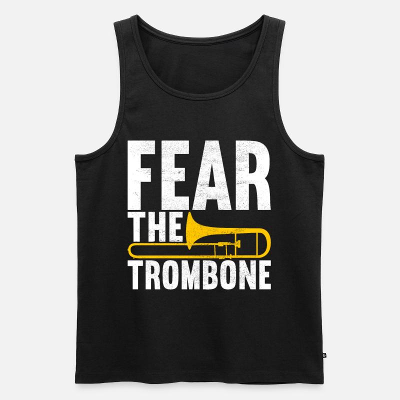 Posaune Trombone - Männer Premium Bio Tank Top - Schwarz