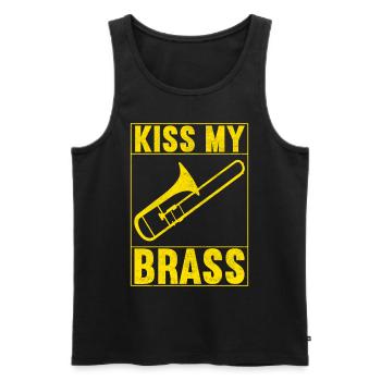 Posaune Trombone - Débardeur bio Premium Homme - noir - Devant - AI Model Male 178 light (178cm)