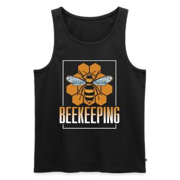 Imkerei Imker Imkern Honigbiene - Männer Premium Bio Tank Top - Schwarz - Vorne - Michal (187cm)