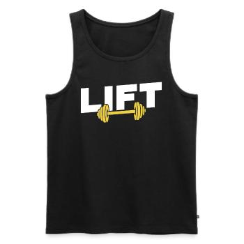 Lift Workout Haltérophilie Gym Haltérophile - Débardeur bio Premium Homme - noir - Devant - Michal (187cm)