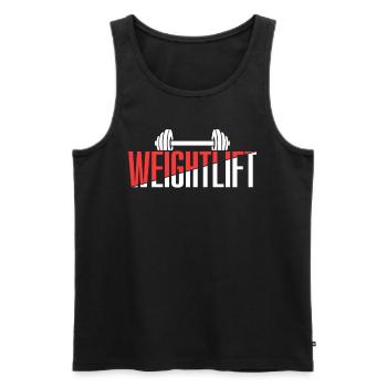 Entraînement d’haltérophilie Haltérophilie Gym Fitness - Débardeur bio Premium Homme - noir - Devant - Michal (187cm)