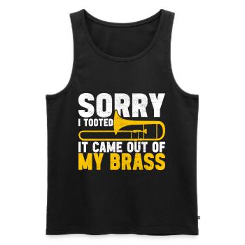 Posaune Trombone - Débardeur bio Premium Homme - noir - Devant - AI Model Male 178 light (178cm)