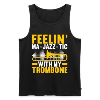 Posaune Trombone - Débardeur bio Premium Homme - noir - Devant - AI Model Male 178 light (178cm)