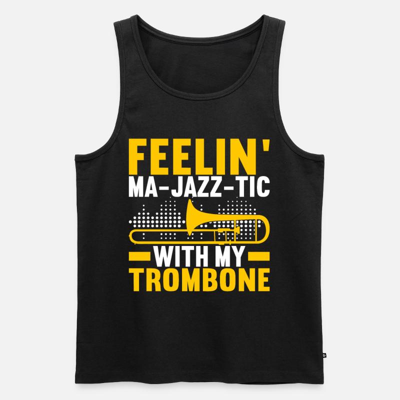 Posaune Trombone - Männer Premium Bio Tank Top - Schwarz