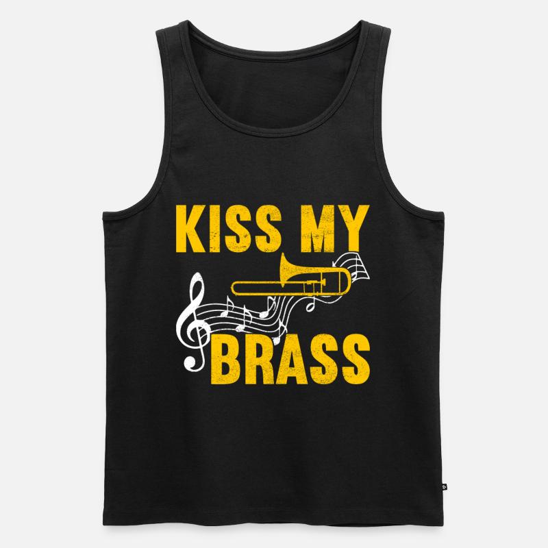 Posaune Trombone - Männer Premium Bio Tank Top - Schwarz