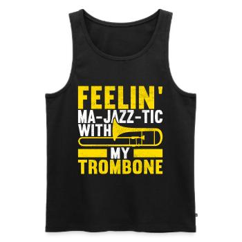 Posaune Trombone - Männer Premium Bio Tank Top - Schwarz - Vorne - Michal (187cm)