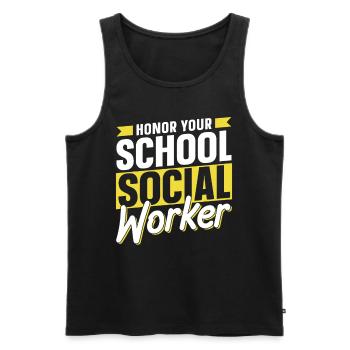 Honorez votre travailleur social scolaire Travail social scolaire - Débardeur bio Premium Homme - noir - Devant - Michal (187cm)