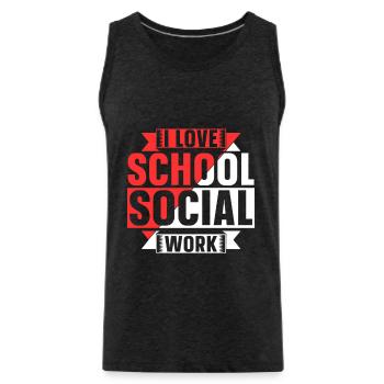J’aime le travail social scolaire travailleur social scolaire - Débardeur bio Premium Homme - charbon - Devant - Alexander (188cm)