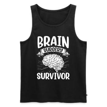 Brain Surgery Survivor Brain Surgery - Men's Premium Organic Tank Top - black - Front - AI Model Male 178 light (178cm)