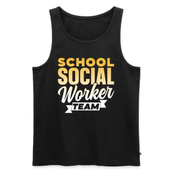 School Social Worker Team School Social Work School - Men's Premium Organic Tank Top - black - Front - AI Model Male 178 light (178cm)