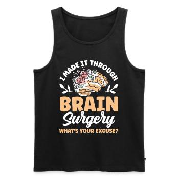 Habe Gehirnoperation Überstanden Deine Ausrede - Männer Premium Bio Tank Top - Schwarz - Vorne - AI Model Male 178 light (178cm)