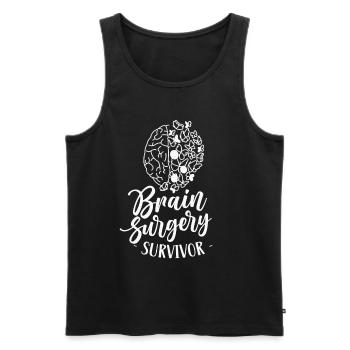 Hirnoperation Überlebender Hirnop Gehirn OP - Männer Premium Bio Tank Top - Schwarz - Vorne - AI Model Male 178 light (178cm)