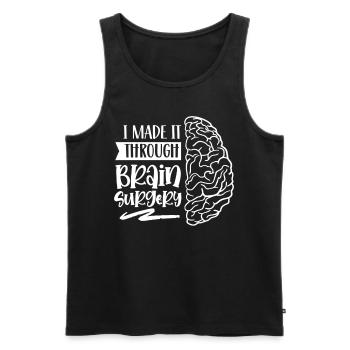 I have survived brain surgery - Men's Premium Organic Tank Top - black - Front - Michal (187cm)