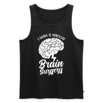 I have survived brain surgery - Men's Premium Organic Tank Top - black - Front - Michal (187cm)