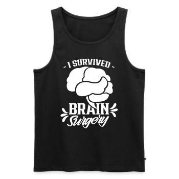 I survived brain surgery Brain surgery - Men's Premium Organic Tank Top - black - Front - AI Model Male 178 light (178cm)