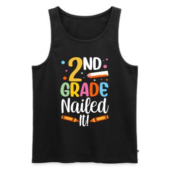 Second Grade Bull's Eye Second Grader Teacher - Men's Premium Organic Tank Top - black - Front - AI Model Male 178 light (178cm)