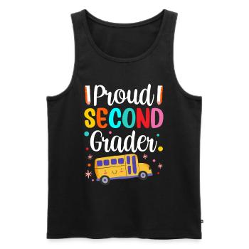 Proud Second Grader Teacher School Second Grade - Men's Premium Organic Tank Top - black - Front - AI Model Male 178 light (178cm)