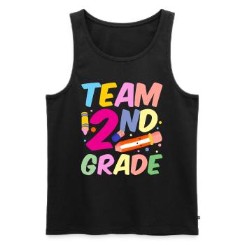 Team Second Grade Teacher Second Grader School - Men's Premium Organic Tank Top - black - Front - AI Model Male 178 light (178cm)