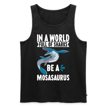Mosasaurus Dinosaur - Men's Premium Organic Tank Top - black - Front - AI Model Male 178 light (178cm)