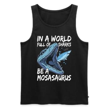 Mosasaurus Dinosaur - Men's Premium Organic Tank Top - black - Front - AI Model Male 178 light (178cm)