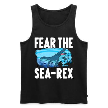 Mosasaurus Dinosaur - Men's Premium Organic Tank Top - black - Front - AI Model Male 178 light (178cm)