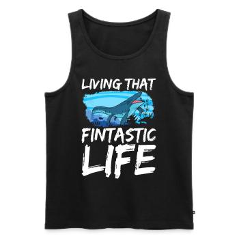 Mosasaurus Dinosaur - Men's Premium Organic Tank Top - black - Front - AI Model Male 178 light (178cm)