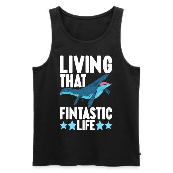 Mosasaurus Dinosaur - Men's Premium Organic Tank Top - black - Front - AI Model Male 178 light (178cm)