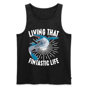 Mosasaurus Dinosaur - Men's Premium Organic Tank Top - black - Front - AI Model Male 178 light (178cm)