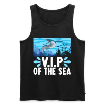 Mosasaurus Dinosaur - Men's Premium Organic Tank Top - black - Front - AI Model Male 178 light (178cm)
