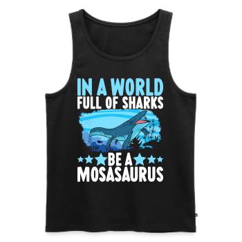Mosasaurus Dinosaur - Men's Premium Organic Tank Top - black - Front - AI Model Male 178 light (178cm)