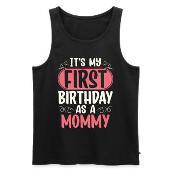 C’est mon premier anniversaire en tant que maman - Débardeur bio Premium Homme - noir - Devant - Michal (187cm)