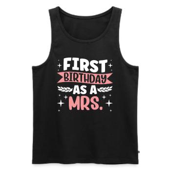 First Birthday As Woman Wife Pregnant Humor - Men's Premium Organic Tank Top - black - Front - AI Model Male 178 light (178cm)