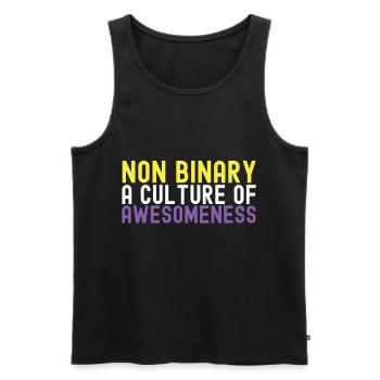 Non Binary Pride Genderqueer - Men's Premium Organic Tank Top - black - Front - AI Model Male 178 light (178cm)