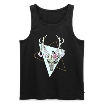 Esthétique Deer Skull Deer Head Pastel Design - Débardeur bio Premium Homme - noir - Devant - AI Model Male 178 light (178cm)