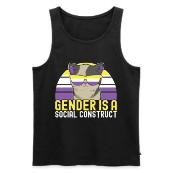 Non Binary Pride Genderqueer - Men's Premium Organic Tank Top - black - Front - AI Model Male 178 light (178cm)