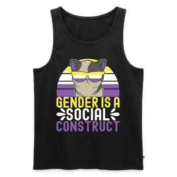 Non Binary Pride Genderqueer - Men's Premium Organic Tank Top - black - Front - AI Model Male 178 light (178cm)