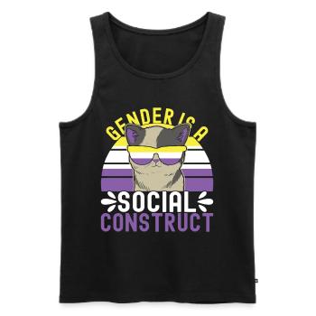 Non Binary Pride Genderqueer - Men's Premium Organic Tank Top - black - Front - AI Model Male 178 light (178cm)