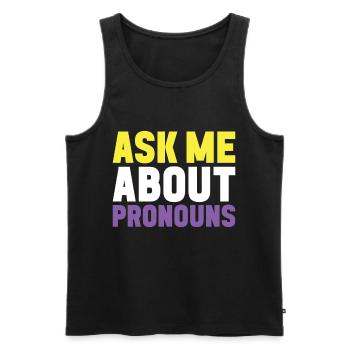 Non Binary Pride Genderqueer - Men's Premium Organic Tank Top - black - Front - AI Model Male 178 light (178cm)